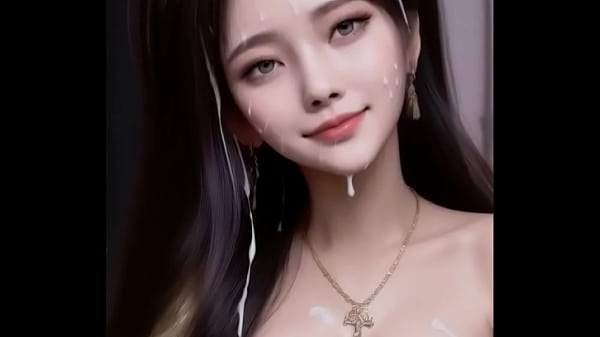 AI generated &lpar;animation&rpar; white Chinese dress &lpar;hanfu&rpar; girls covered with cum&comma; smiling embarrassingly
